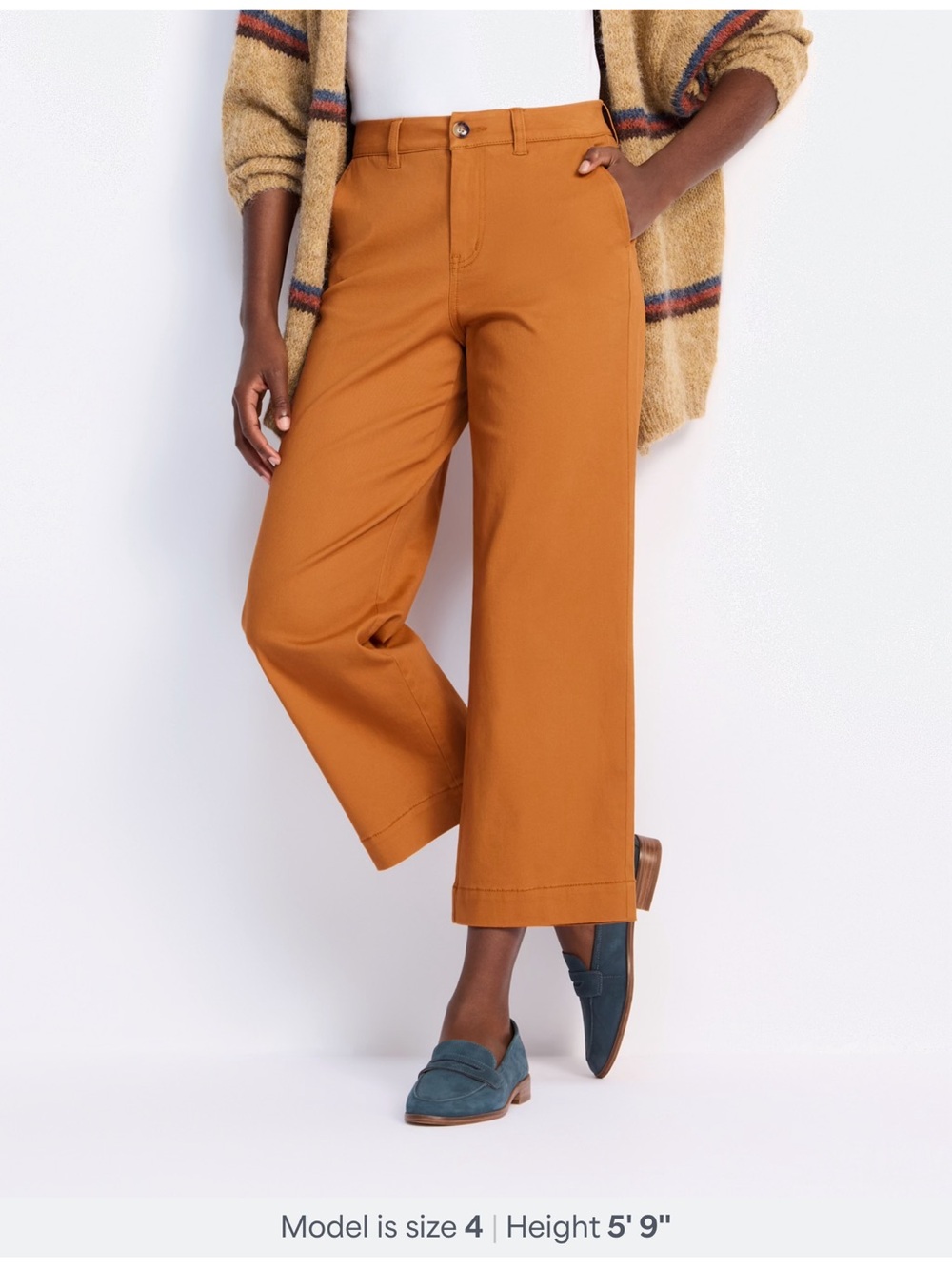 Market & Spruce Wide-Leg Cropped Pants in Rust🎃